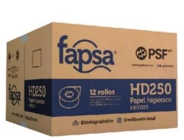Caja con 12 rollos de papel higiénico Fapsa HB03325 de 250 metros